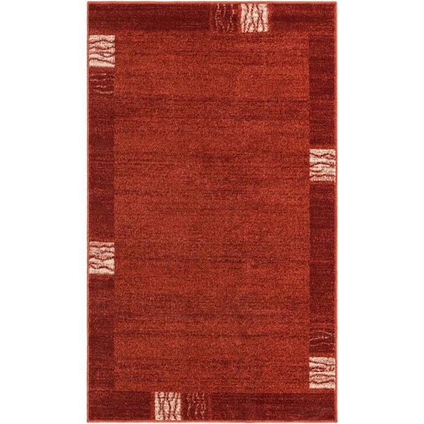 Unique Loom Del Mar Sarah Rust Red 3' 3 x 5' 3 Area Rug