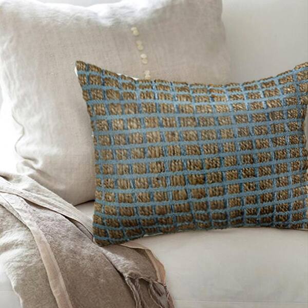 LR Home Contemporary Blue Graphic Hypoallergenic Polyester 24 in. x 16 in. Throw Pillow