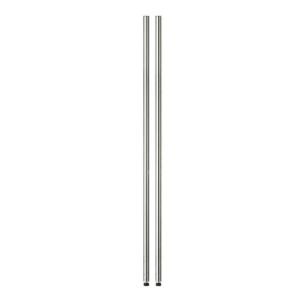 Honey-Can-Do Chrome 48 in. Pole with Leg Levelers (2-Pack)