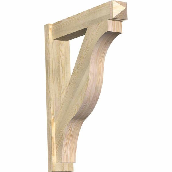 Ekena Millwork 6 in. x 36 in. x 28 in. Douglas Fir Fuston Arts and Crafts Rough Sawn Outlooker