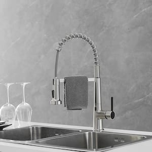 2-Spray Patterns 1.8 GPM Single Handle Touchless Pull Down Sprayer Kitchen Faucet in Brushed Nickel
