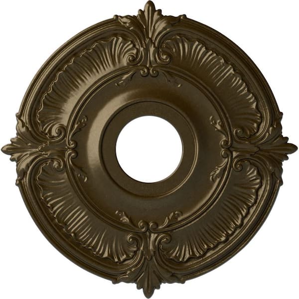 Ekena Millwork 18" x 4" I.D. x 5/8" Attica Urethane Ceiling Medallion (Fits Canopies upto 5"), Brass
