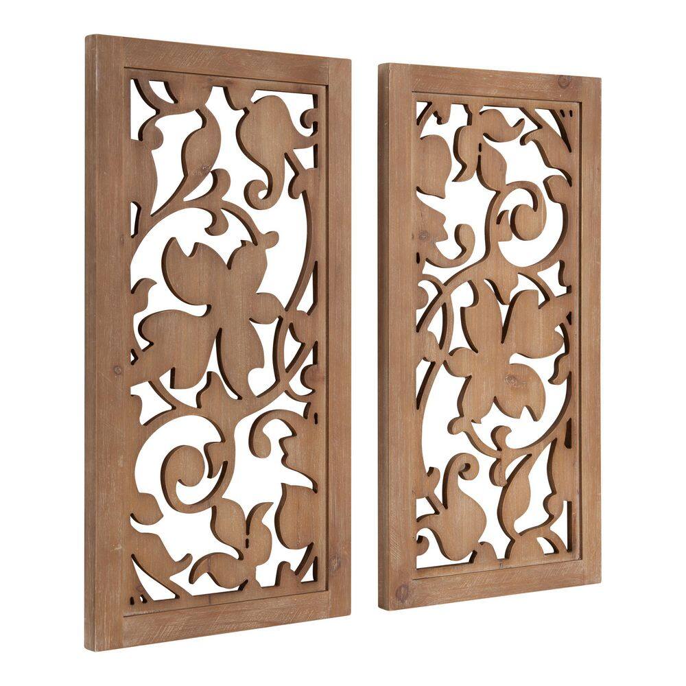 Kate and Laurel Lynnea Natural Wooden Wall Art 223305 The Home Depot