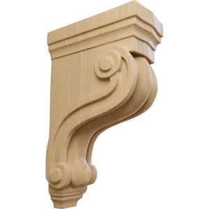 3-3/8 in. x 6-1/2 in. x 10-1/2 in. Cherry Boston Traditional Scroll Corbel