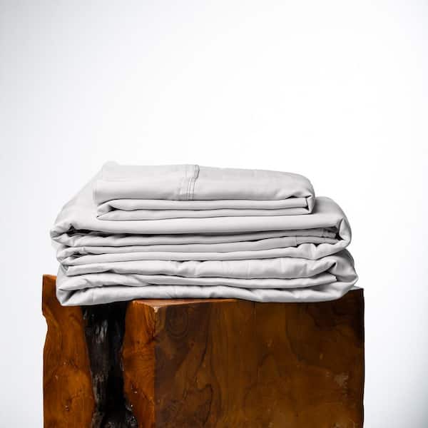Olive + Crate Sheets - Eucalyptus Cooling Sheets for Hot Sleepers & Night Sweats, Cal King / Stone Gray