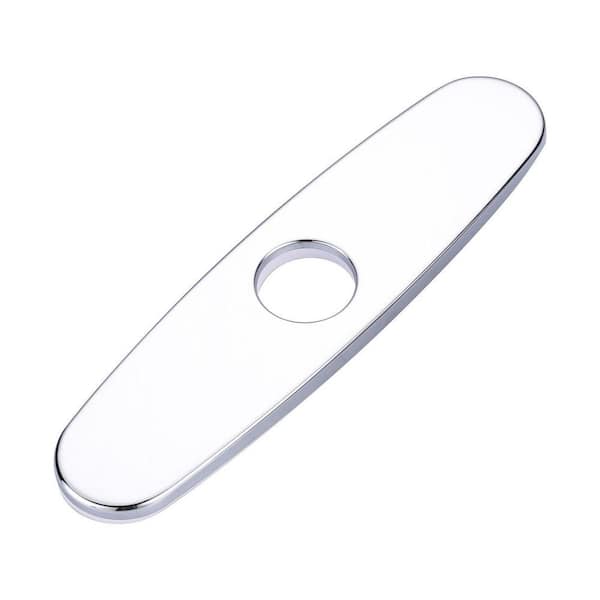 10 in. Stainless Steel Kitchen Sink Faucet Hole Cover Deck Plate Escutcheon in Polished Chrome