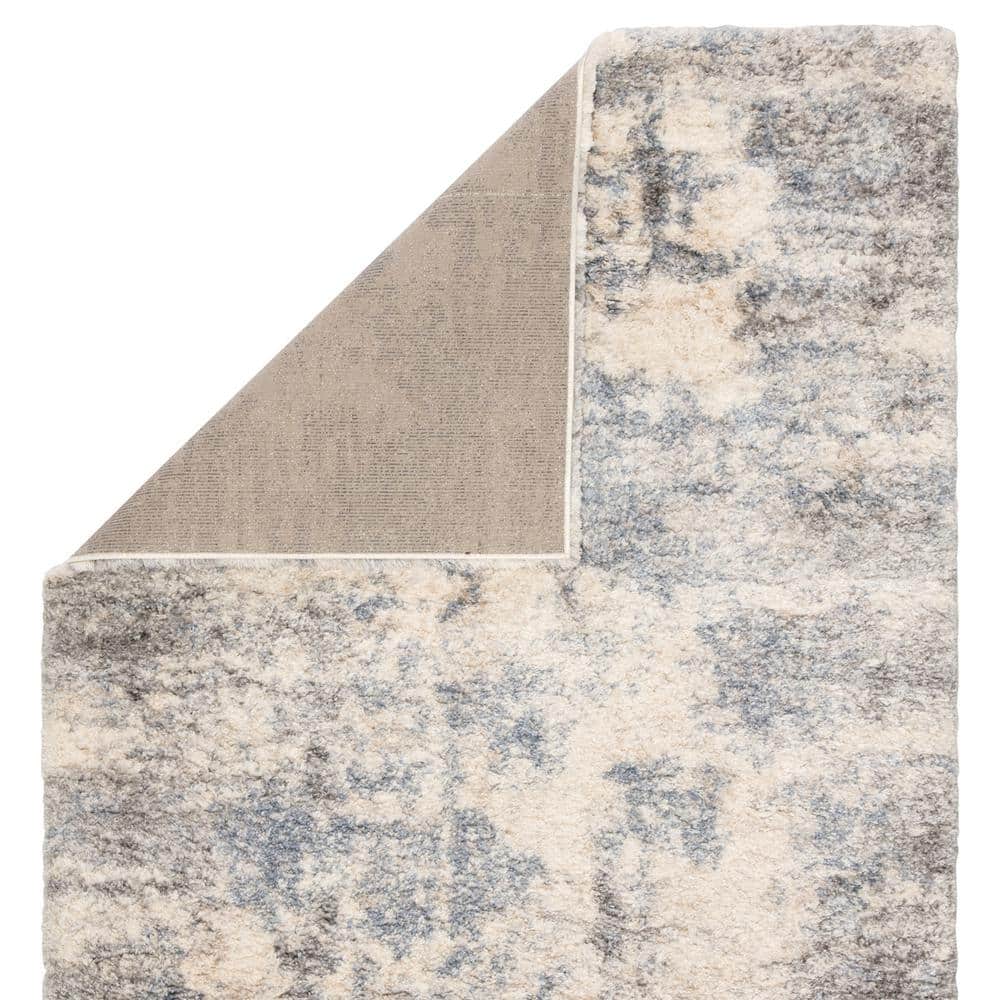 24" x 36" Blue Abstract Shag Synthetic Rug