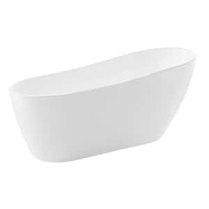Trend 5.58 ft. Acrylic Flatbottom Non-Whirlpool Bathtub in White