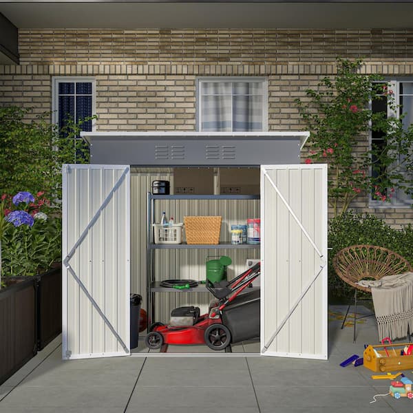 6 ft. W x 4 ft. D Outdoor Storage Metal Garden Shed for Backyard Outdoor (24 sq. ft. )