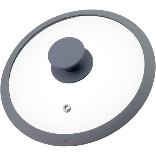 Round Tempered Glass Lid with Heat-Resistant Silicone Rim & Stainless Steel Vent, Universal for Pots & Pans