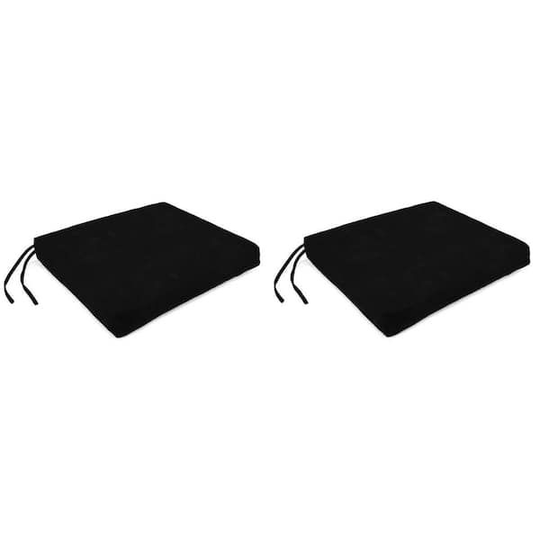 19 in. L x 17 in. W x 2 in. T Outdoor Seat Cushion in Canvas Black (2-Pack)
