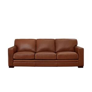 Dillon 96 in. Square Arm 3-Seater Removable Cushions Sofa in Cinnamon Brown