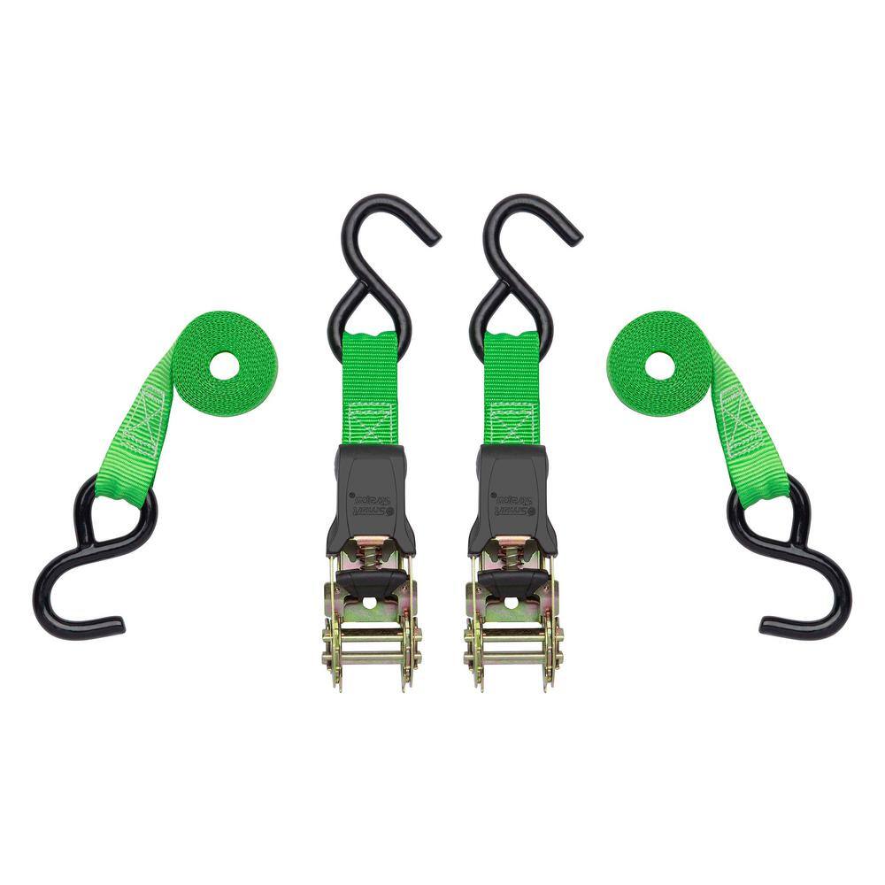 6 ft. x 1 in. Green Padded Ratchet Tie Down Straps with 500 lb. Safe Work Load - 2 pack price history on PriceWatchPro
