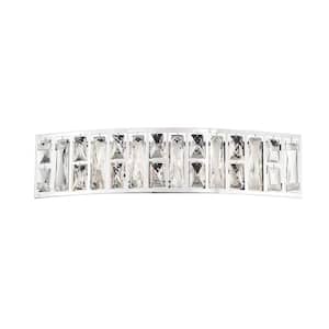 Kristella 24 in. 5-Light Chrome Vanity Light with Clear Crystal Shade
