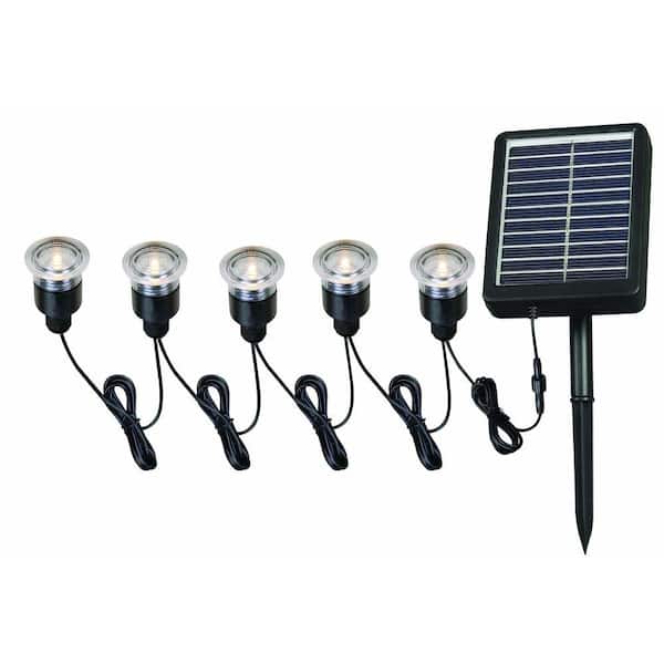 Unbranded 5-Light Black LED String with Remote Panel for Solar Deck, Dock and Path Light