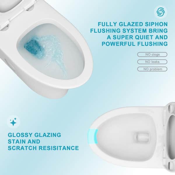 Boosicavelly 27.56 inch 1-piece 1.1/1.6 GPF Dual Flush Elongated