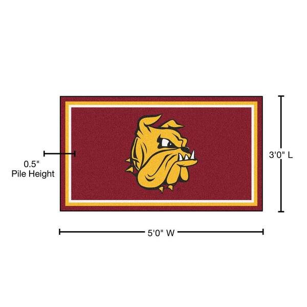 FANMATS Minnesota-Duluth Bulldogs Red 3 ft. x 5 ft. Plush Area Rug