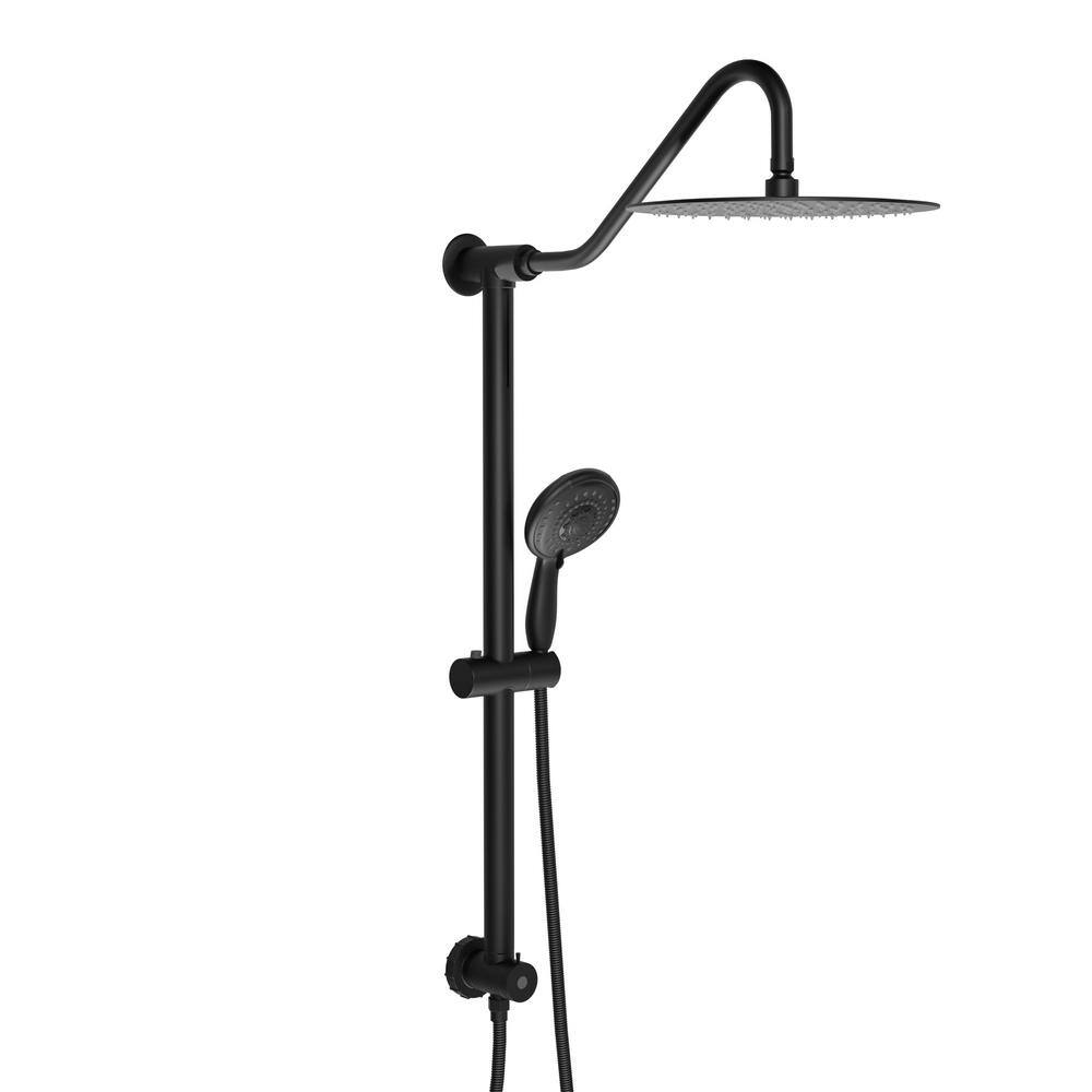 5-Spray Patterns with 1.8 GPM 10 in. Wall Mount Shower Slide Bar Dual Shower Head in Black price history on PriceWatchPro