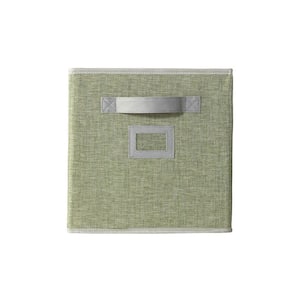 11 in. H x 10.5 in. W x 11 in. D Green Fabric Cube Storage Bin