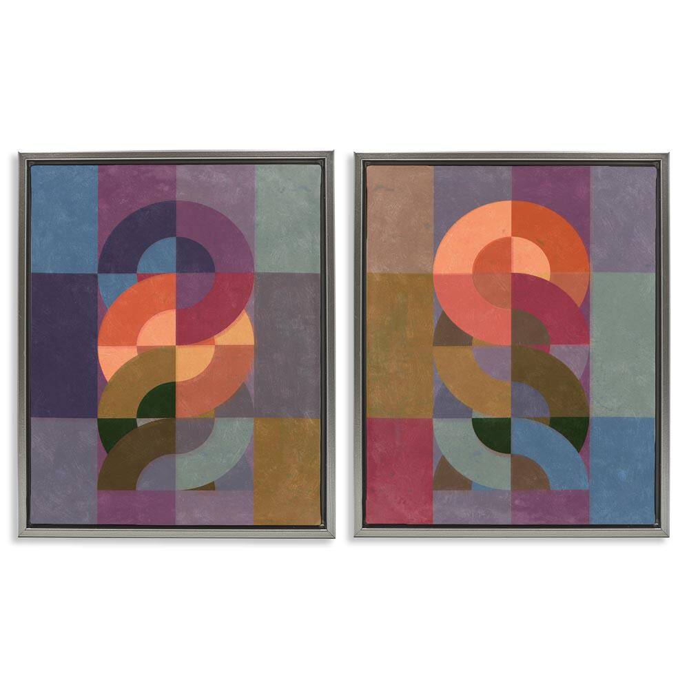 Linked Circles Patterns by Victoria Barnes 2-Pieces Gray Floater Frame Abstract Graphic Art Print 31 in. x 25 in. price history on PriceWatchPro
