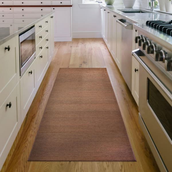 Solid Espresso 2.5 ft. x 7 ft. Machine Washable Runner Rug