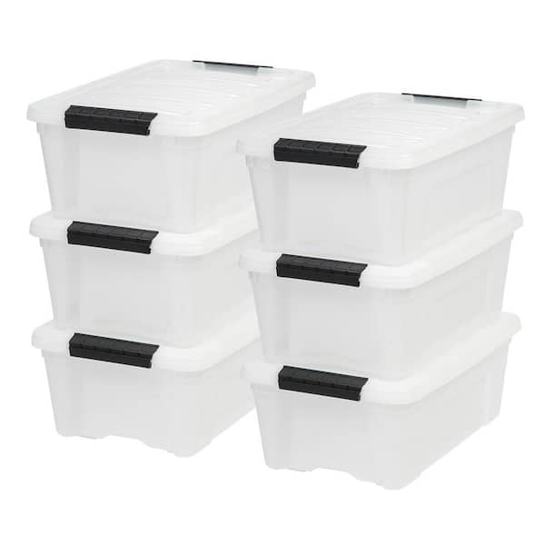 IRIS 6-Pack Heavy Duty Plastic Storage Box Small 3-Gallons (12-Quart) Black  Weatherproof Heavy Duty Tote with Latching Lid in the Plastic Storage  Containers department at