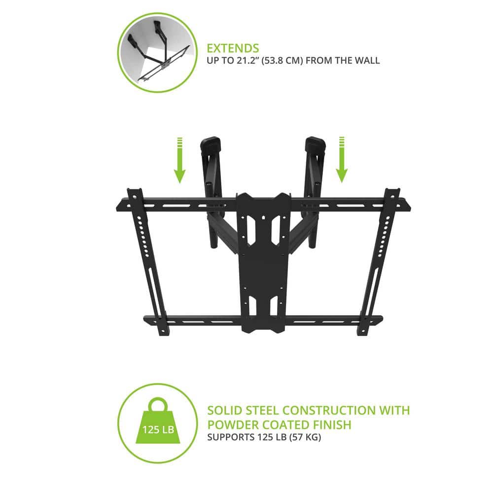 FlexiMount Black Steel Full-Motion Corner TV Mount for 37"-70"
