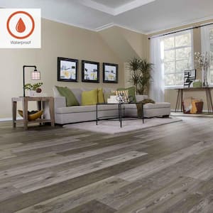 Outlast+ Grey Optimus Pine 12 mm T x 7.4 in. W Waterproof Laminate Wood Flooring (19.6 sqft/case)