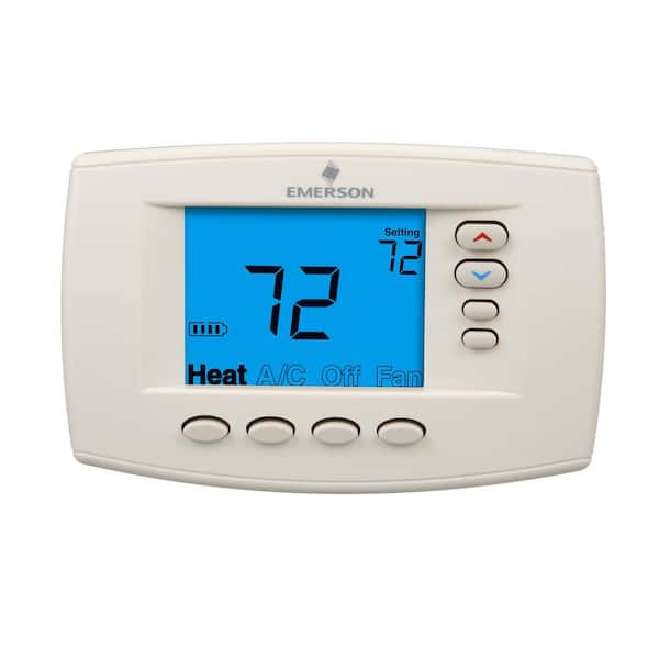 Emerson 90 Series Blue, 7 Day Programmable, Univeral (4H/2C) Easy Reader  Thermostat 1F95EZ-0671 - The Home Depot