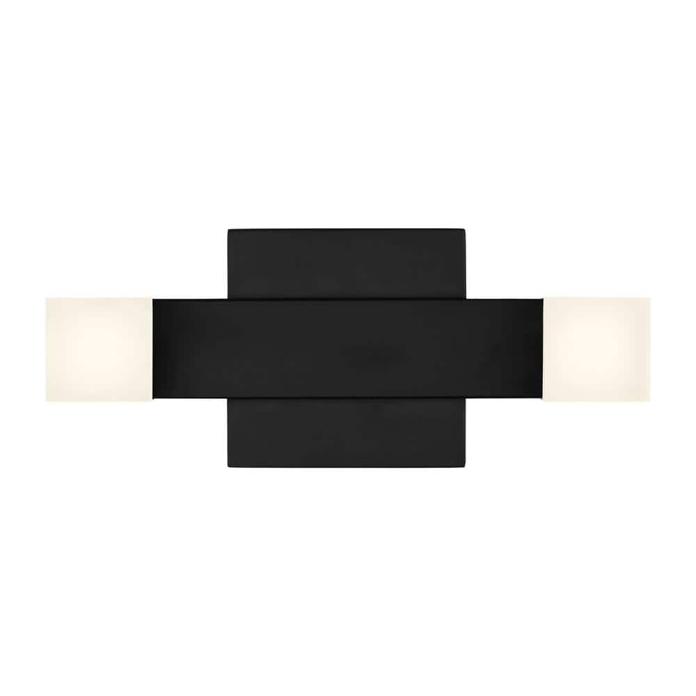 Brander 11.375 in. 2-Light Midnight Black LED Medium Vanity Light Bar with Frosted Acrylic Shades price history on PriceWatchPro