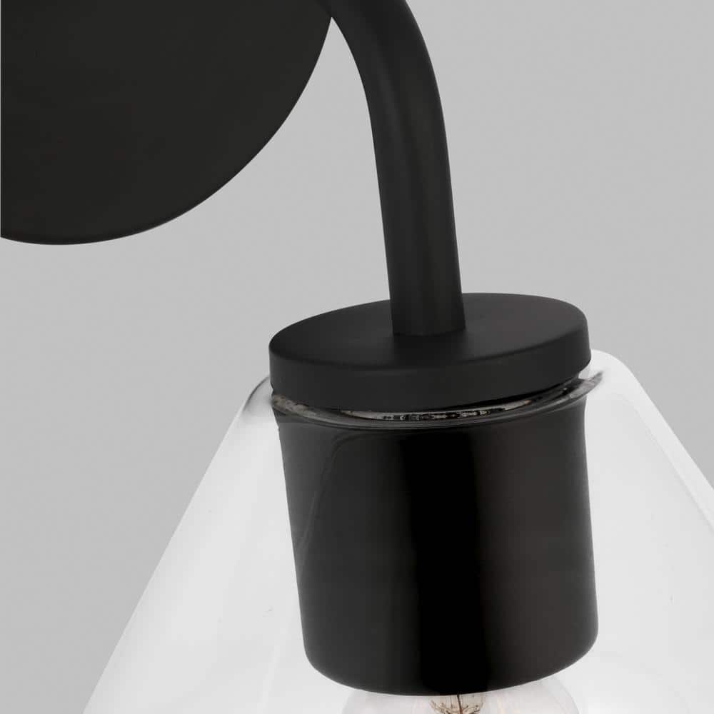 Midnight Black Industrial Farmhouse 1-Light Bath Vanity Pendant