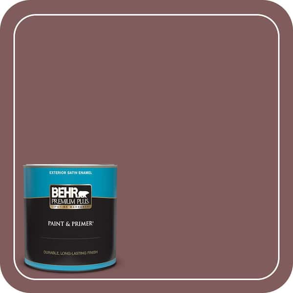 BEHR PREMIUM PLUS 1 qt. #140F-6 Book Binder Satin Enamel Exterior Paint & Primer