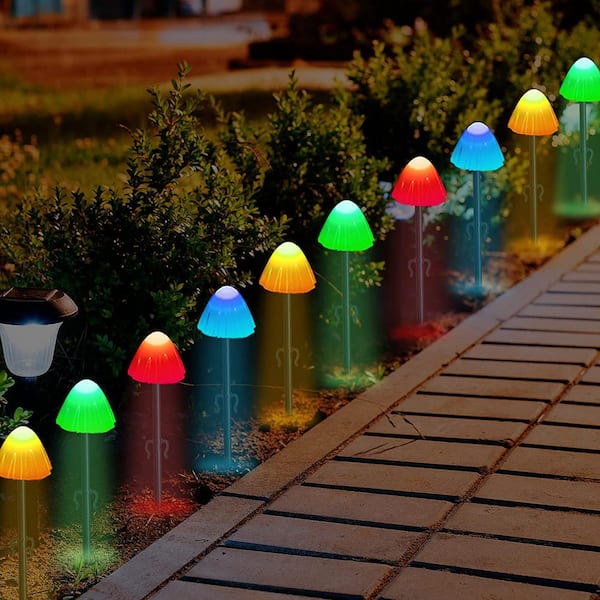 Sowaz 20 LED 20 ft. Solar Mushroom String Light Multi Color Garden