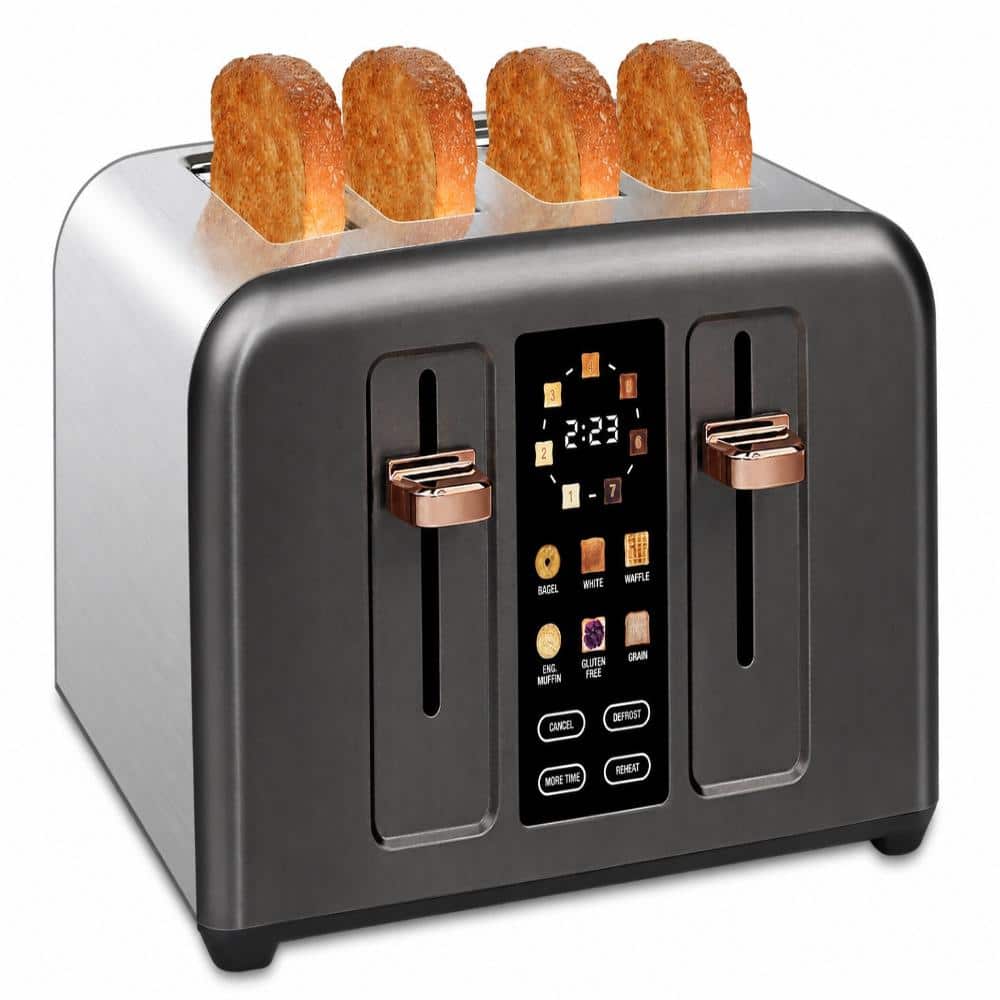 4-Slice Stainless Steel Toaster with Touch Control and LCD Display 7 Shade Settings 1.5 Inch Wide Slots price history on PriceWatchPro