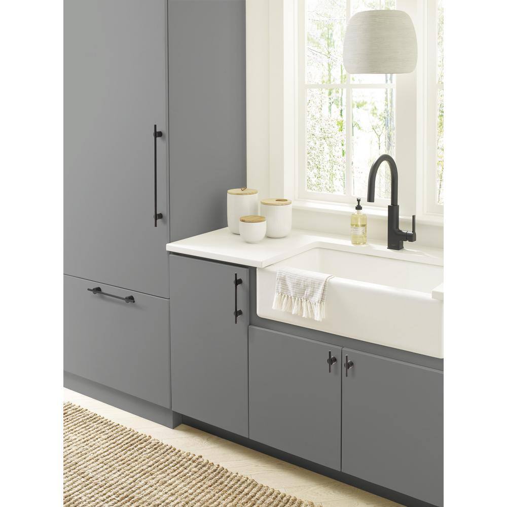 Matte Black Aluminum Modern Bar Cabinet Pull with Mounting Hardware