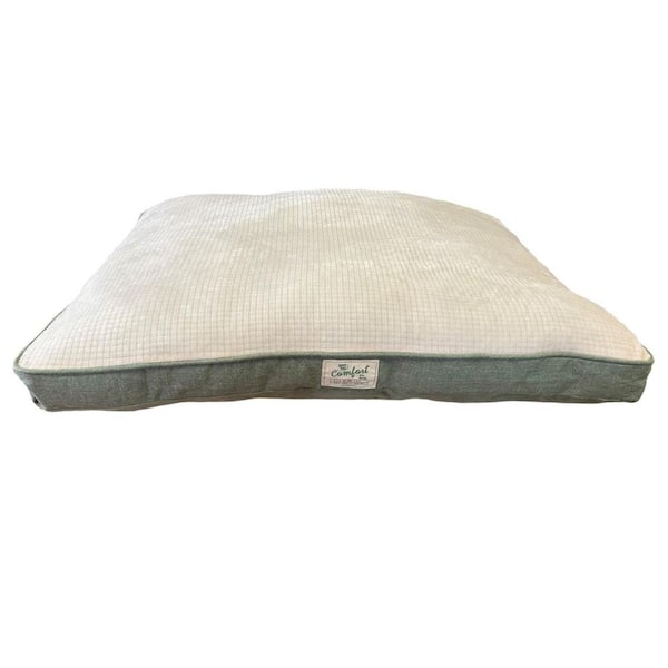 40 in. x 30 in. Green Jacquard Flannel Gusset Pet Bed