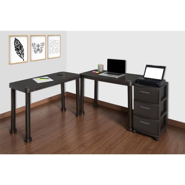 Mq Multi Desk Set With Rolling Storage, Rolling Computer Desk With Drawers