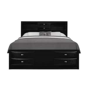 Charlie Black King Panel Bed with 10-Drawers