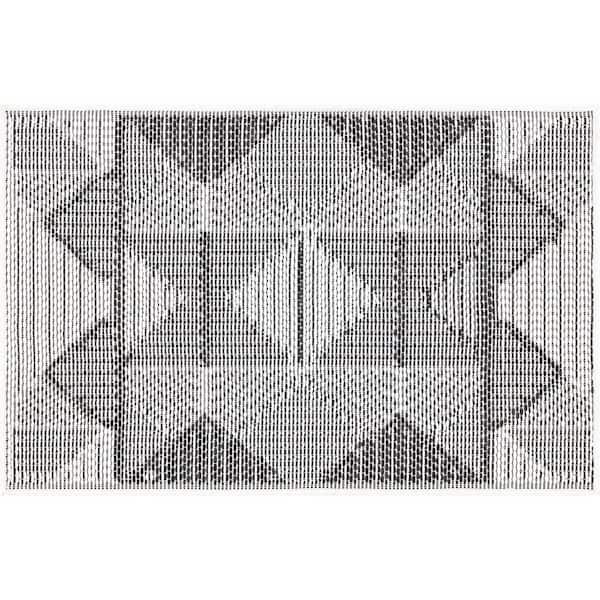 Bailey Dark Gray 2 ft. x 3 ft. Transitional Geometric Flat Weave Polypropylene Rectangle Indoor/Outdoor Area Rug