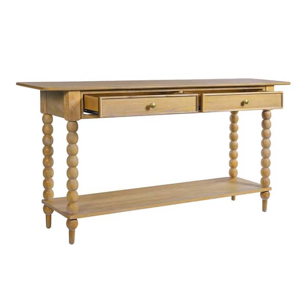 Harper & Bright Designs Vintage 62.3 in. Natural Rectangle Wood