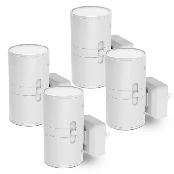 4-Pack Dimmable Plug-in Night Lights, 5000K with Dusk-to-Dawn Sensor, Adjustable Brightness for Hallway Bedroom