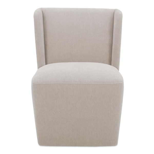 Zadie Warm Sand Rolling Dining Chair, Performance Fabric with 360° Swivel