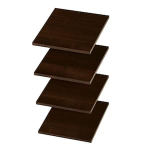 14 in. D x 12 in. W Espresso Wood Shelf (4-Pack)