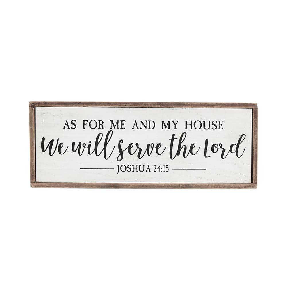 ODUN Christian Gift Artefacts wooden frame bible verses engraved As for me and my house will serve the LORD Joshua 24:15 home décor size 5 X 8 inches metal stand