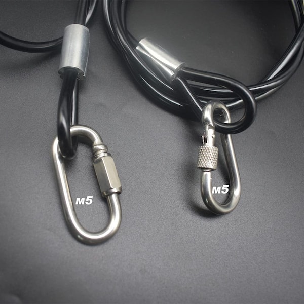 20 in. Galvanized Steel Wire Rope Lanyard Cable Tether Safety