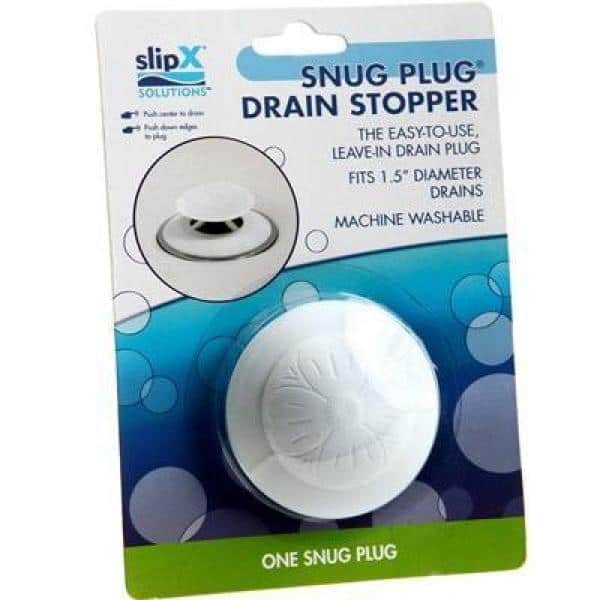 White Round Tub Drain Stopper with Easy Push Design