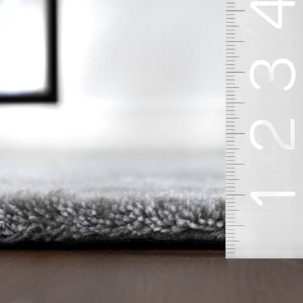 RUGS USA Gaia New Zealand Wool Shag Grey 6 ft. x 9 ft. Indoor Area