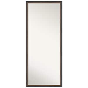 Non-Beveled Ashton Black 26.5 in. W x 62.5 in. H Decorative Floor Leaner Mirror
