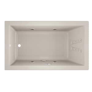 Solna Salon Spa 72 in. x 42 in. Rectangular Combination Bathtub with Right Drain in Oyster