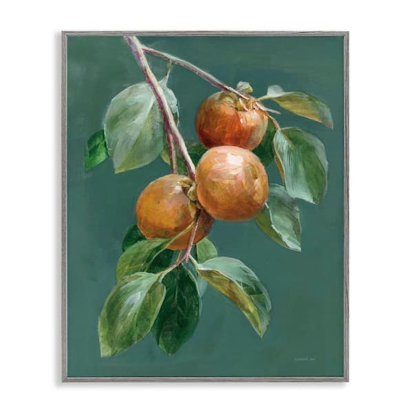 Autumn Harvest Fruits by Danhui Nai Gray Framed Food Giclee Art Print 30 in. x 24 in.